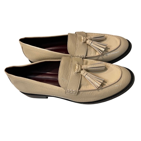 Franco Sarto Cream Tassel Loafers, Slip On Dress Shoes, Classic Women's Footwear - Picture 4 of 15